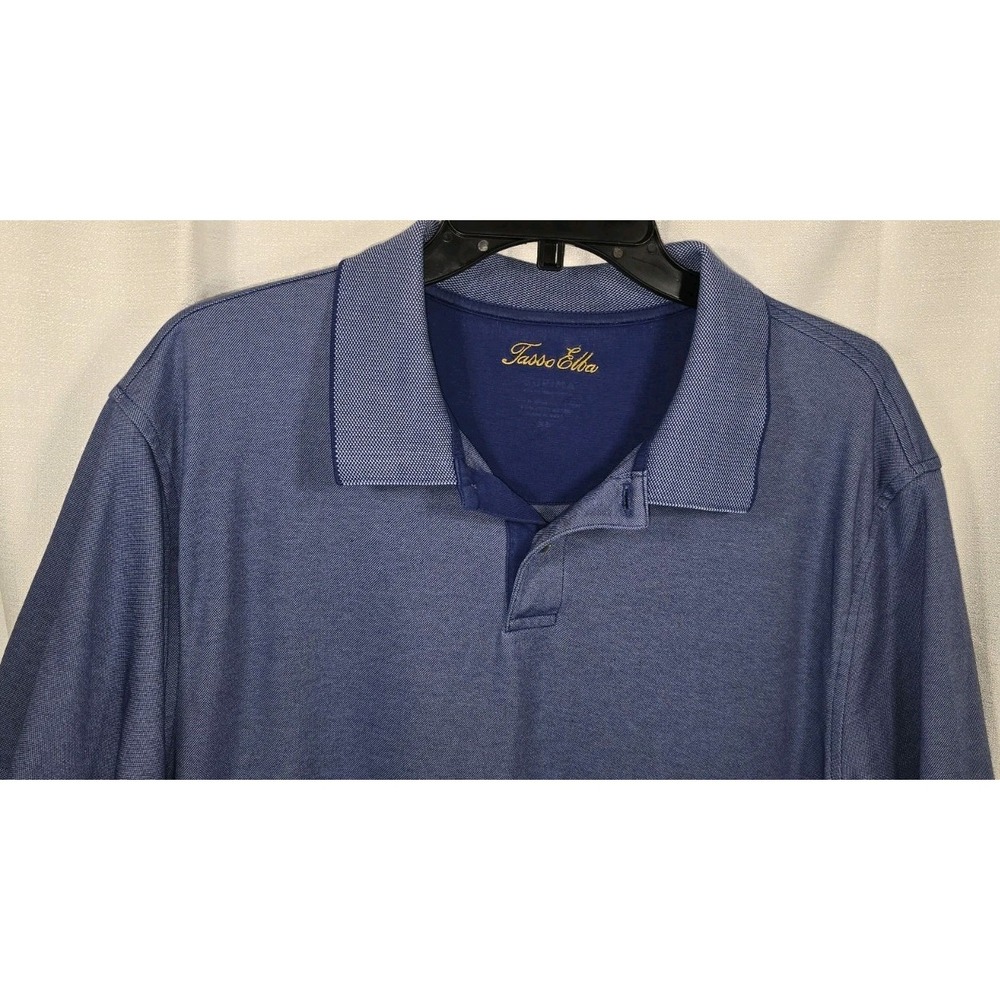 Blue Golf Shirt Tasso Elba Mens Extra Large Short Sleeve‎ Polo Size XL